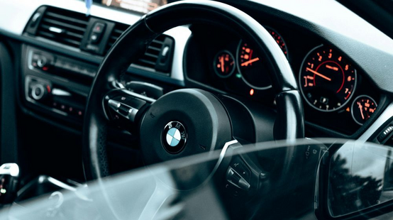 Sleek dashboard of a BMW car