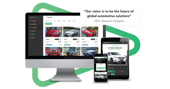 Computer, tablet and phone displaying the AutoFlip website.