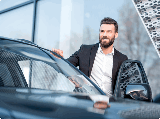 guy coming out of the car