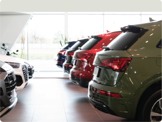 A showroom of cars